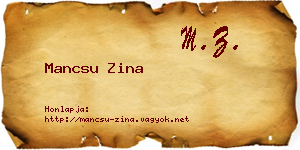Mancsu Zina névjegykártya